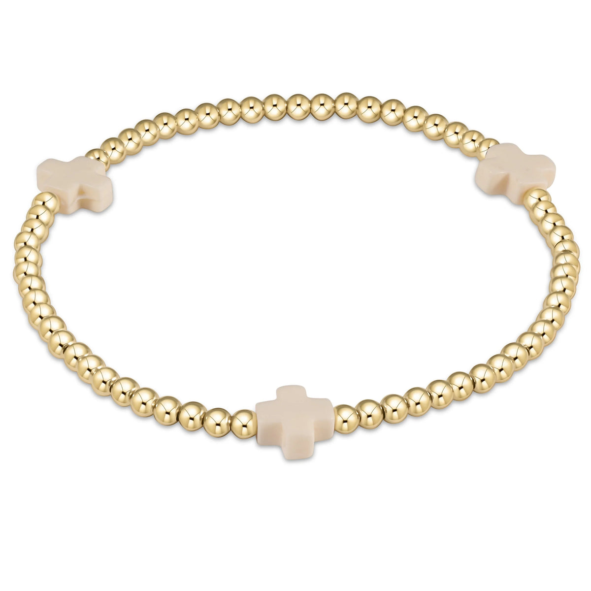signature cross 3mm gold bracelet