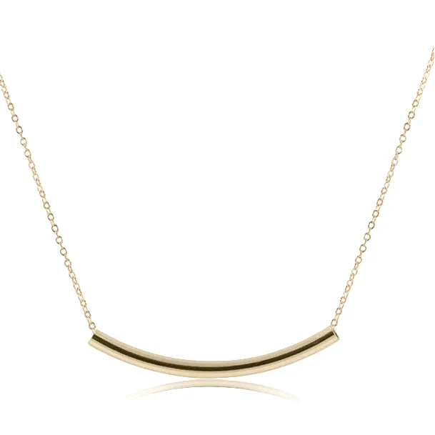 16" necklace gold - bliss bar smooth gold