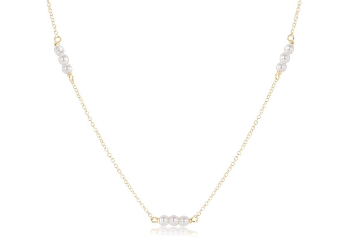 15" choker joy simplicity chain gold - 3mm pearl