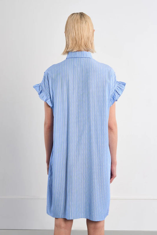 Cotton shirt dress smocked