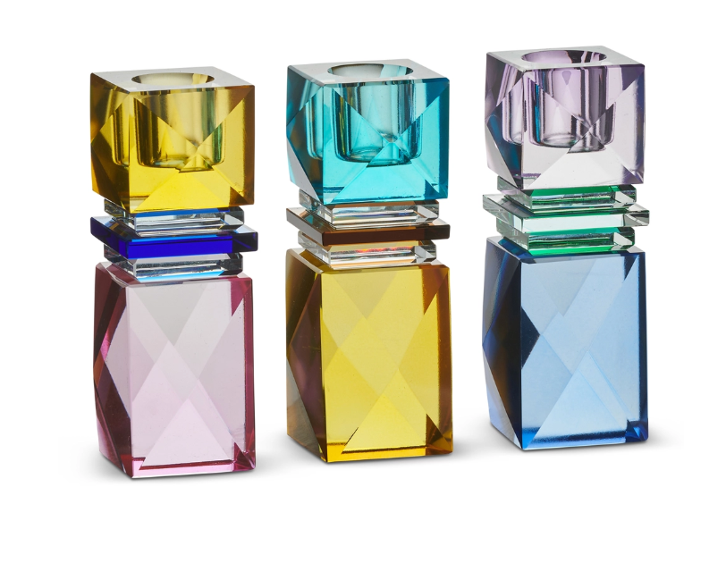 4.5" Multicolor Crystal Candle Holder