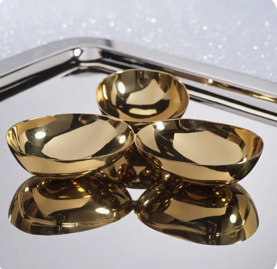 Polished Gold Triple Nut Bowl