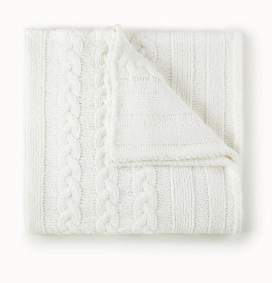 White Waffle Knit Throw Blanket