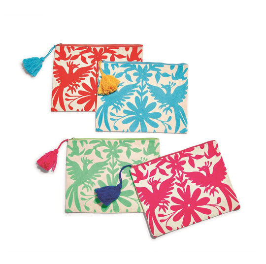 Flora and Fauna Embroidered Pouch