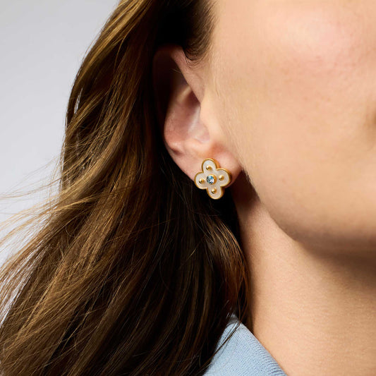 Colette Stud Chalcedony Blue