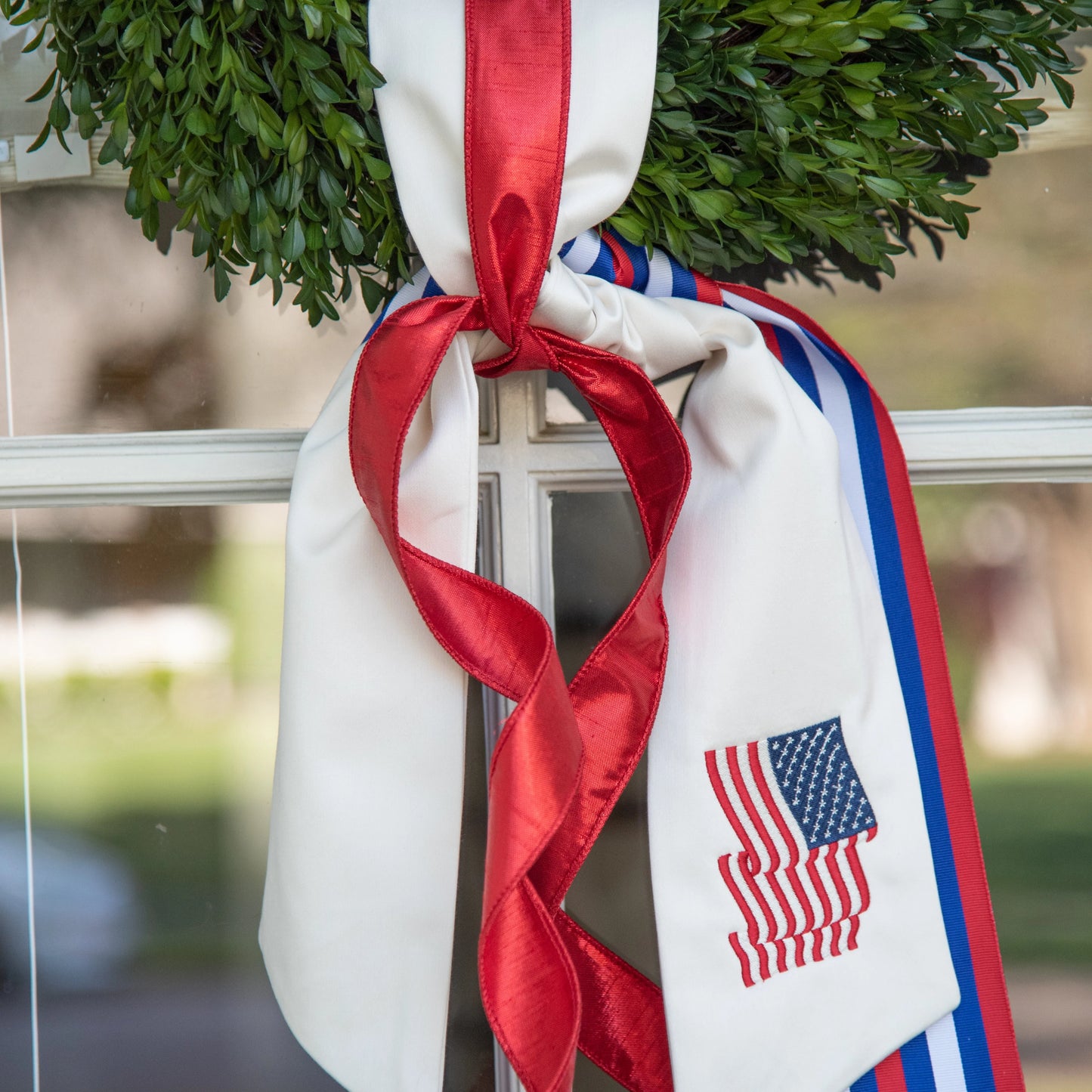 American Flag Wreath Sash