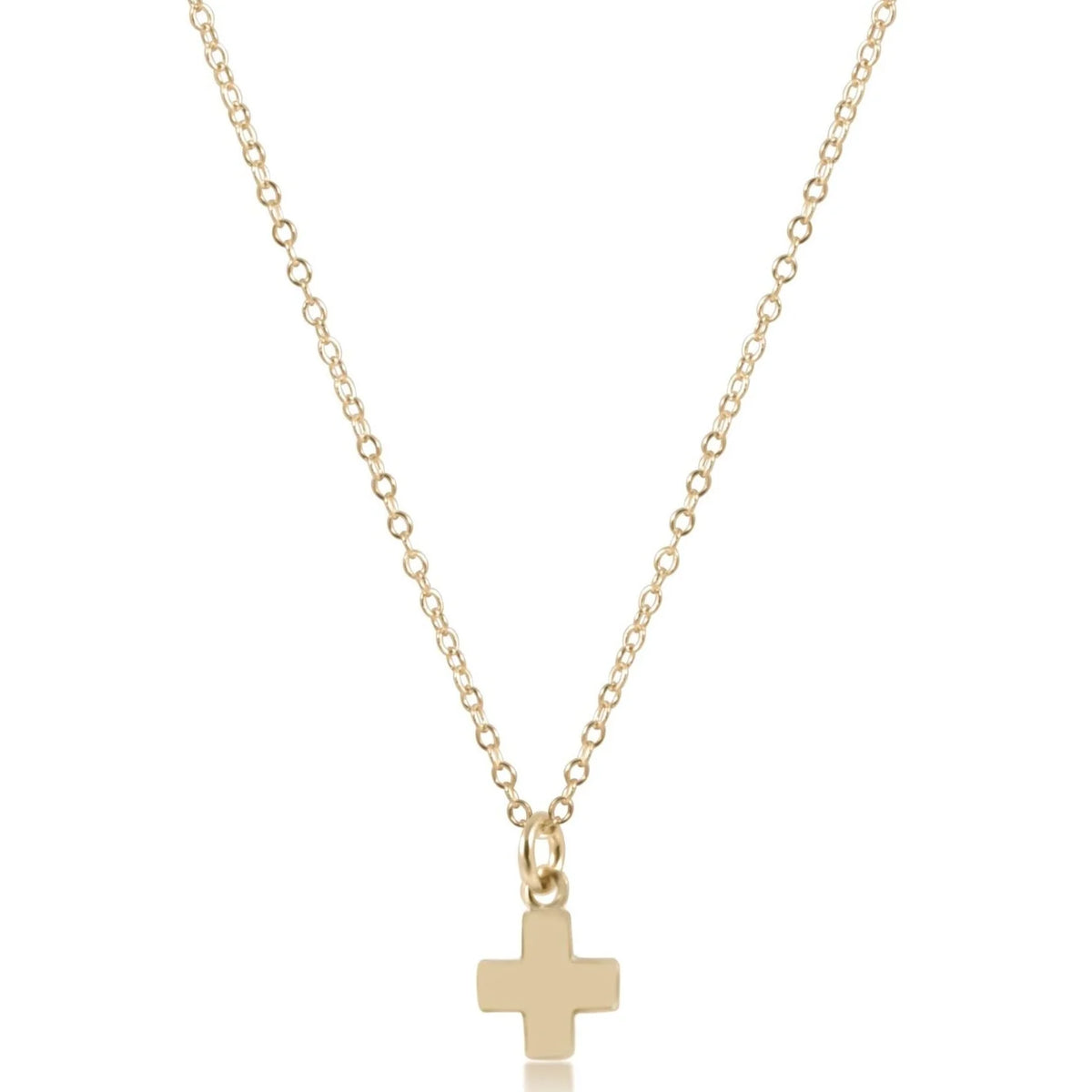 16" Necklace Gold - Signature Cross Gold Charm
