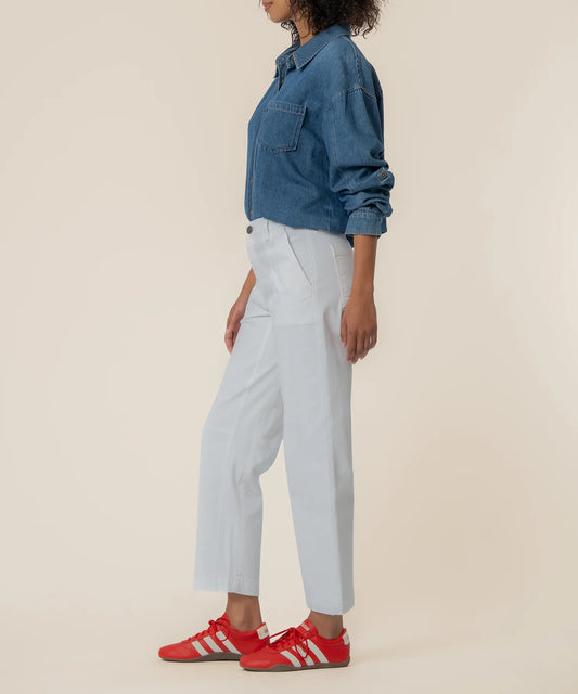 Ashton High Rise Relaxed Leg in Optic White