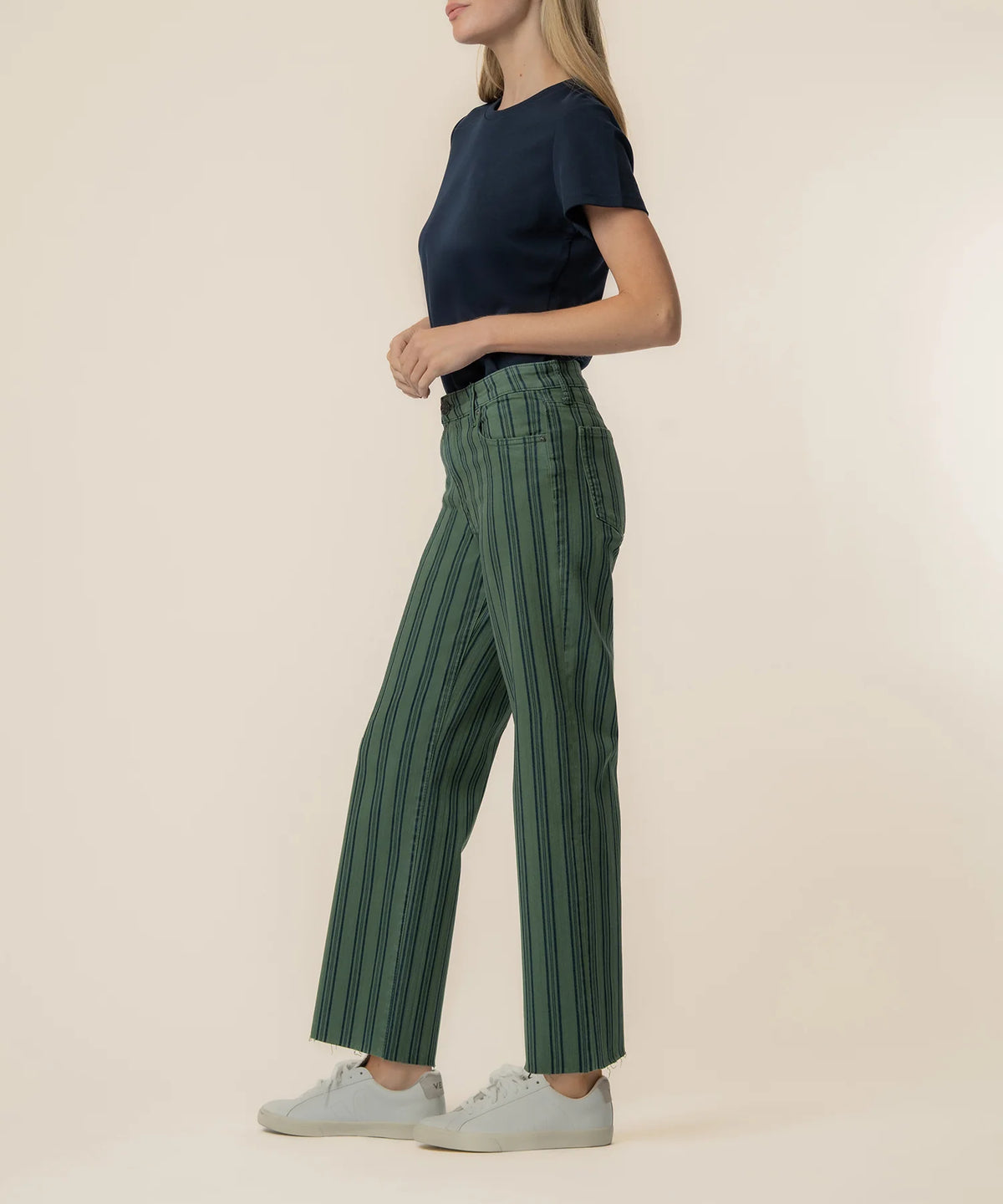 Charlotte Twill High Rise Wide Leg in Matcha Green