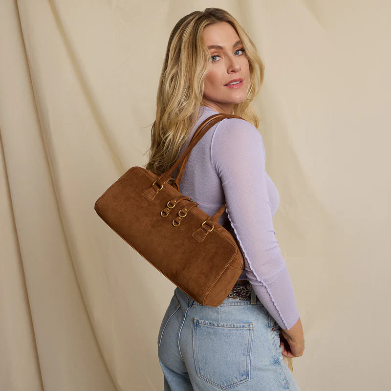 Large Suede Satchel