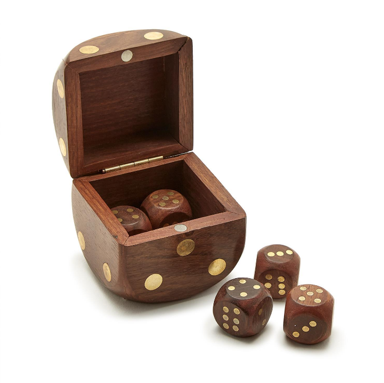 Wood Dice in Box