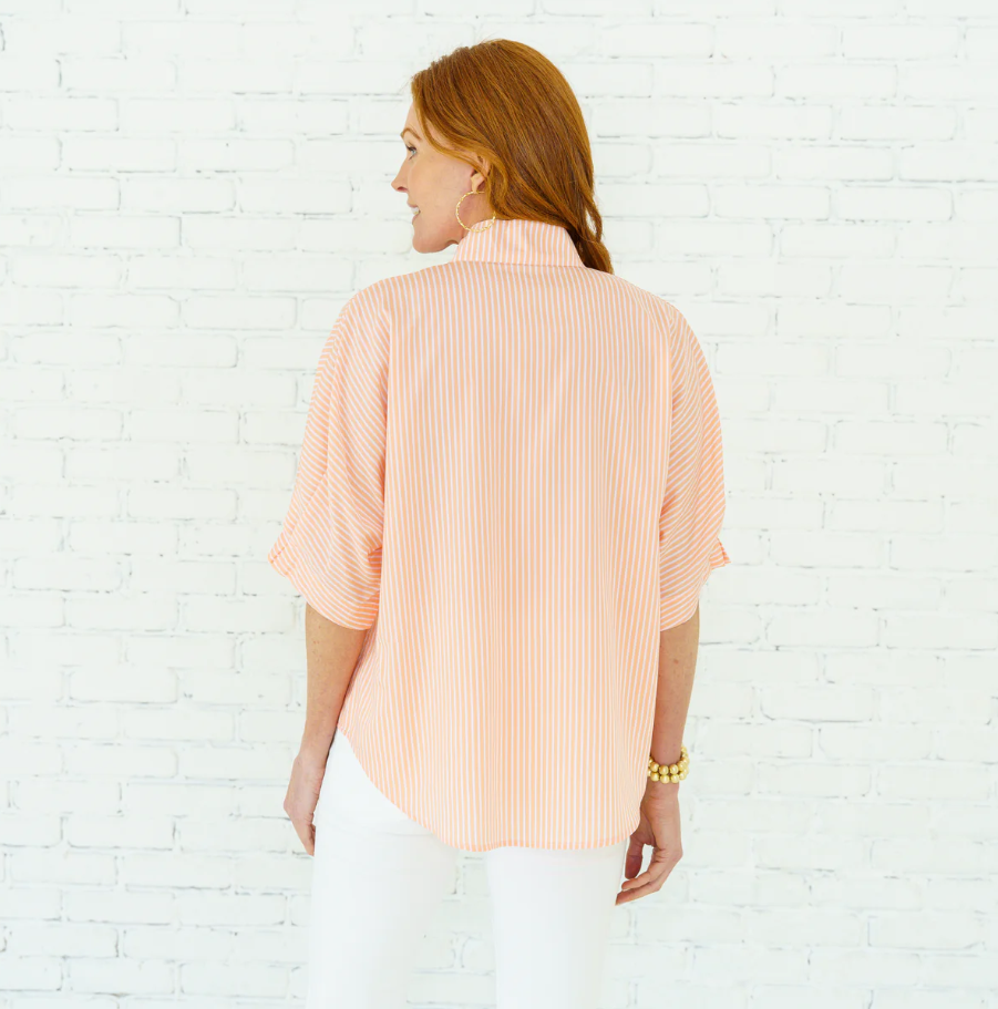 Annie Stripe Top-Apricot