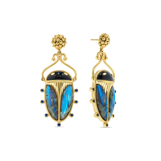 Scarab Drop Earrings