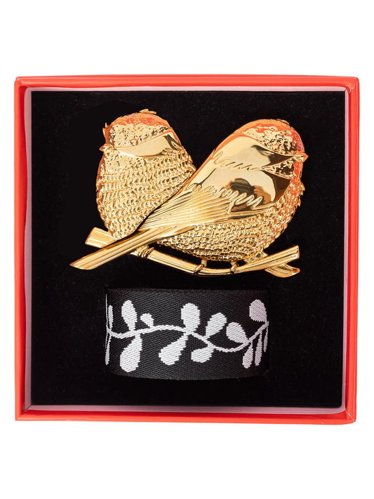BIRDS Belt Buckle with Fern Belt Strap