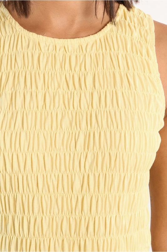 Yellow Cotton Smocked Dress