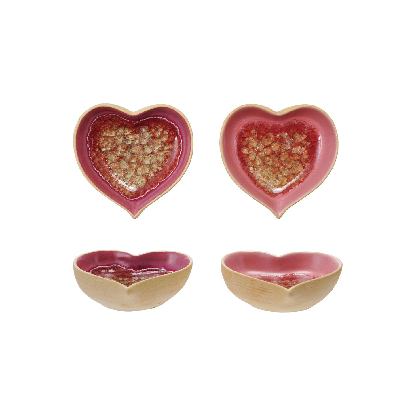 Stoneware heart shaped dish