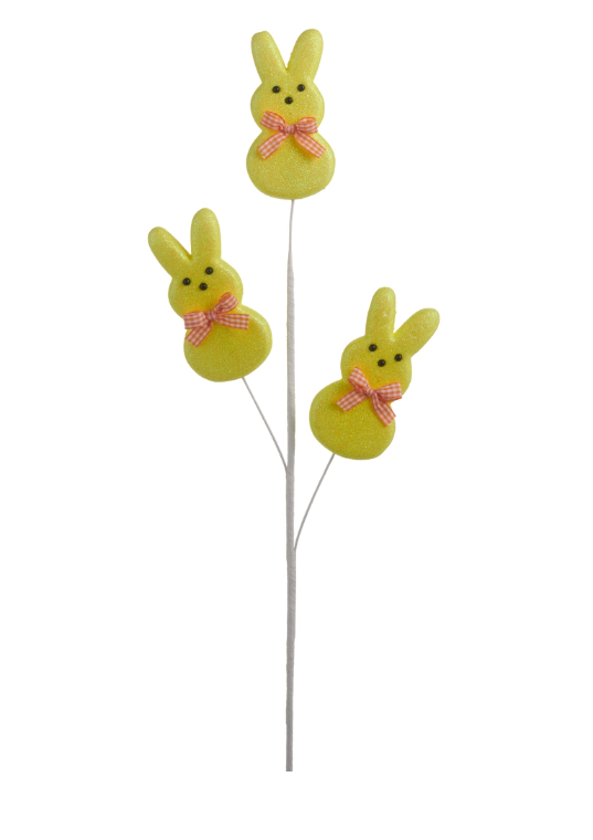 24" Yellow Easter Bunny Spray