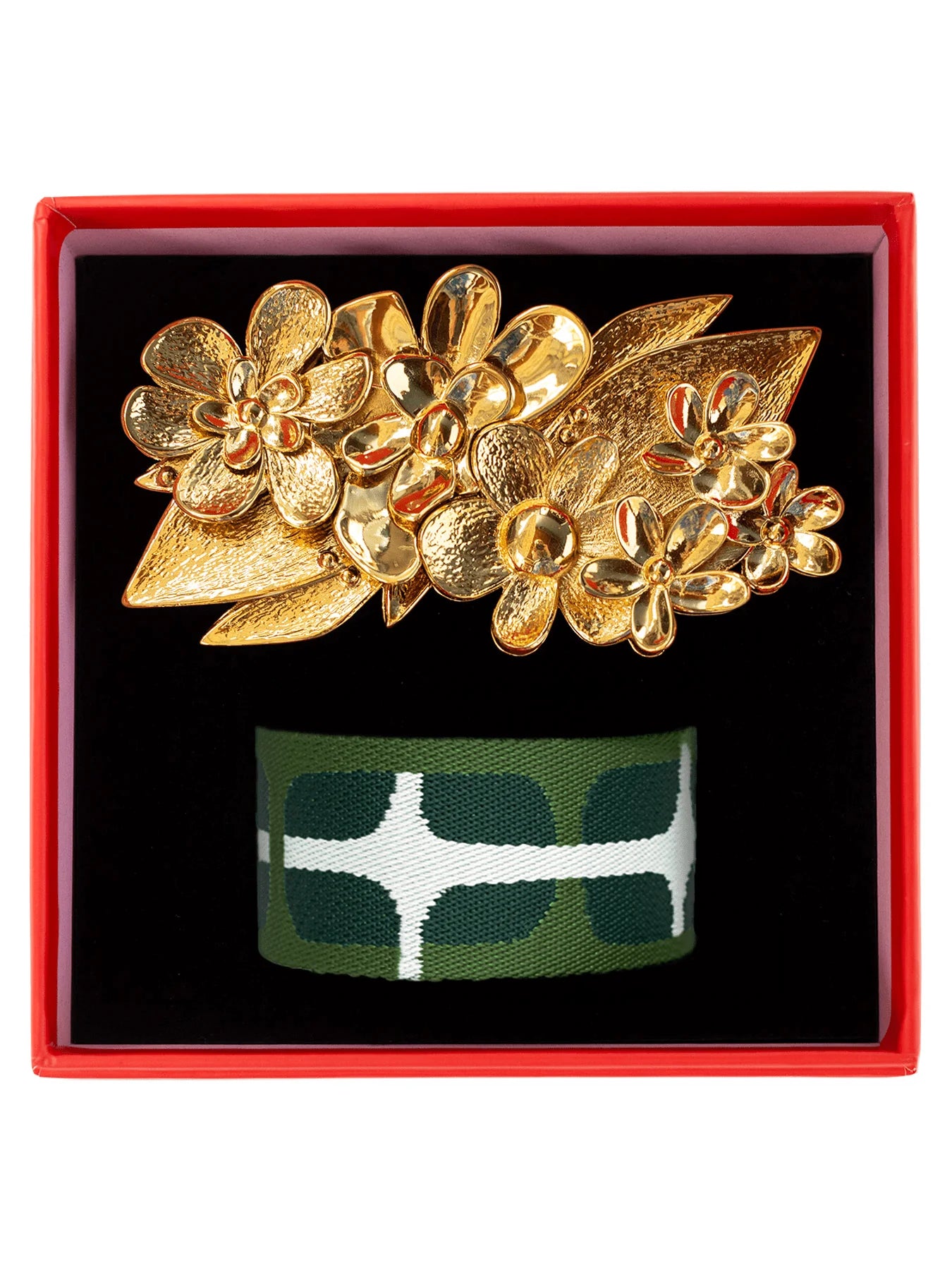 Flowers Belt Buckle with Sausalito Belt