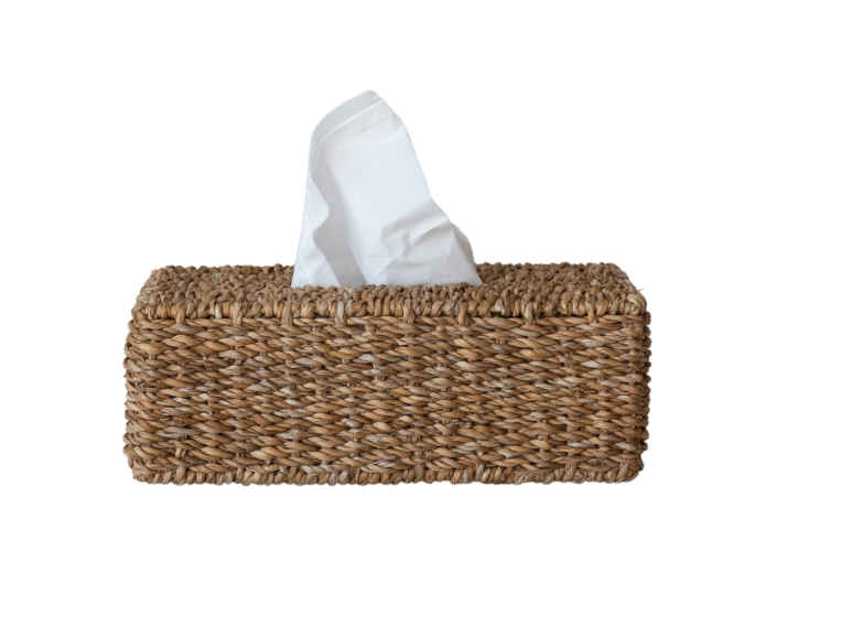 Seagrass woven tissue box