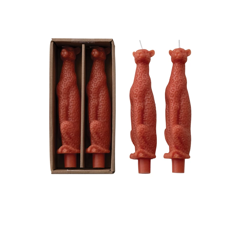 Leopard Taper Candles