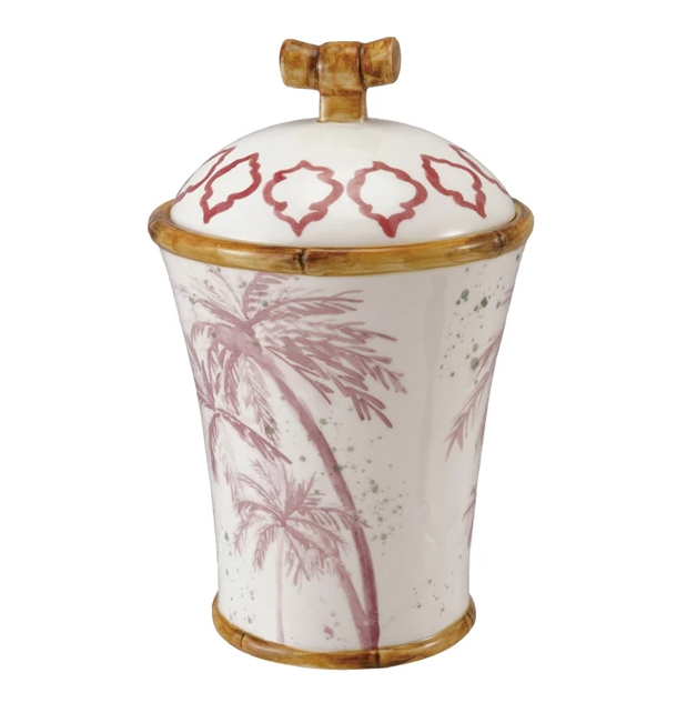 Canister with Palm Trees and Bamboo