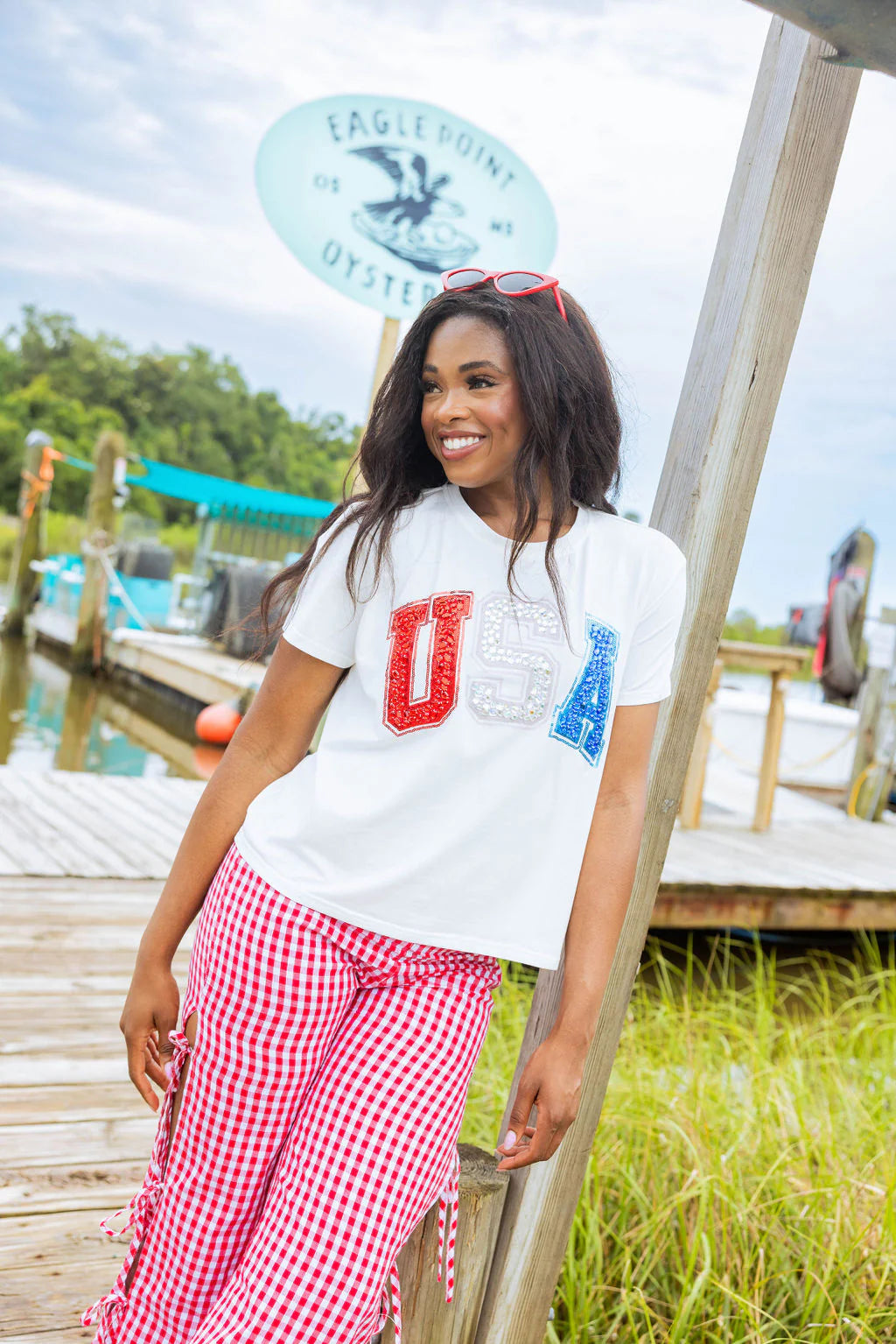 Beaded USA Tee