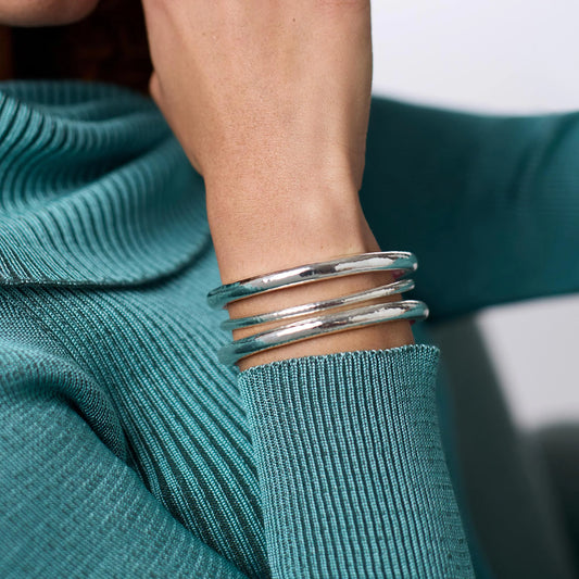 Havana Demi Bangle in Silver