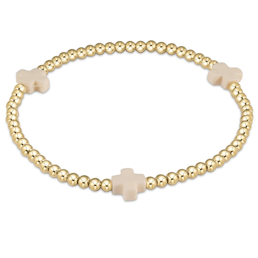 signature cross 3mm gold bracelet