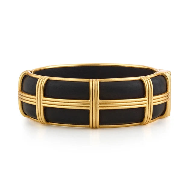 Gaia Hinged Bangle, S/M - Ebony