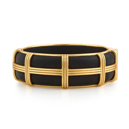 Gaia Hinged Bangle, S/M - Ebony