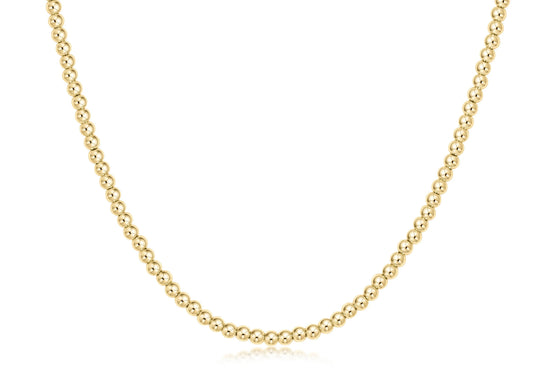 15" choker beaded - classic gold 3mm