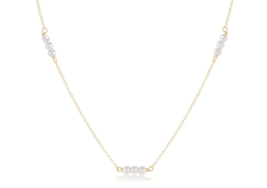 15" choker joy simplicity chain gold - 3mm pearl