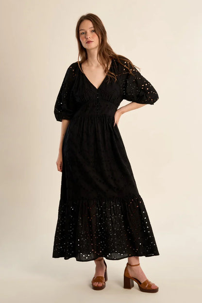 Long Cotton Dress Embroidered