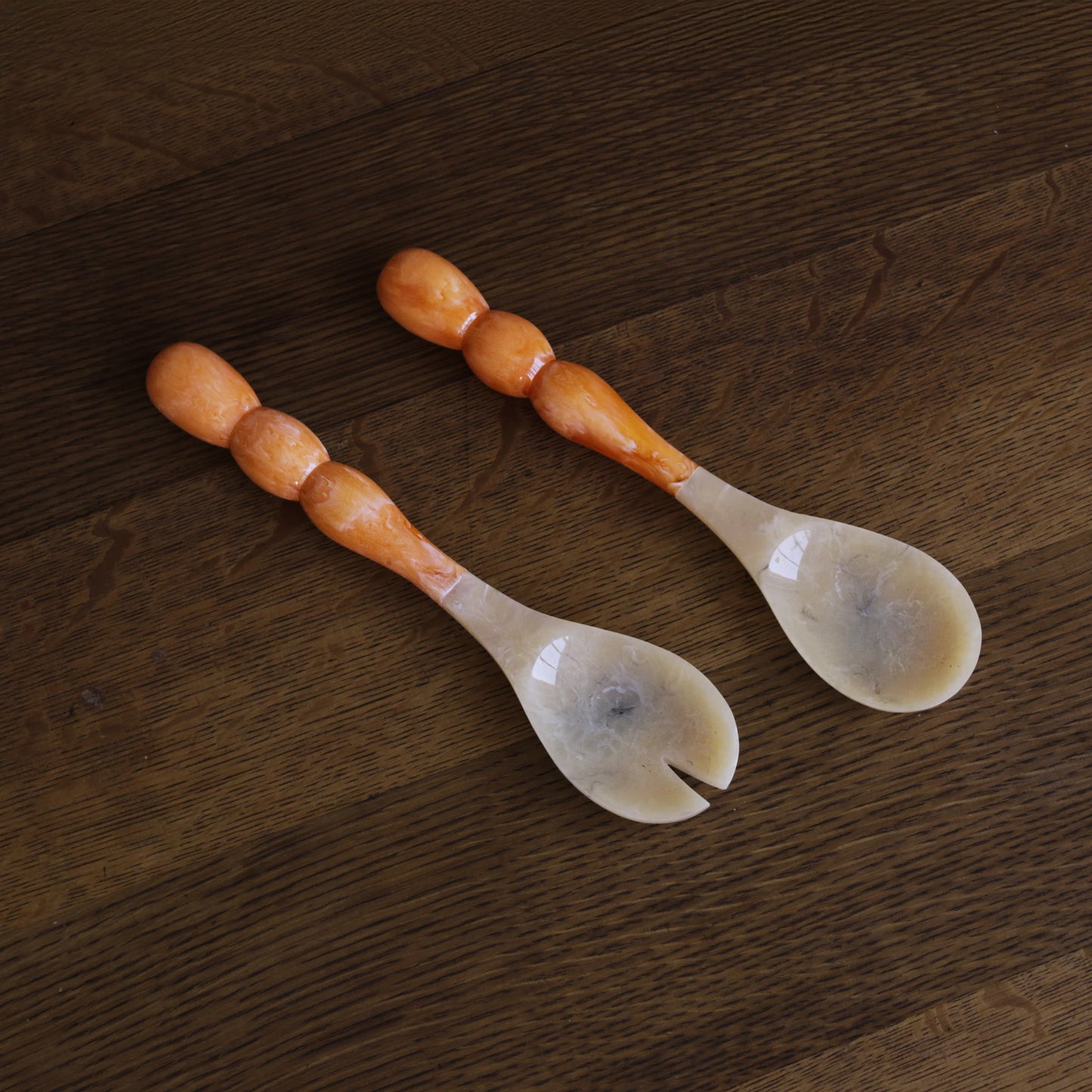 Resin Rio Bubble Salad Servers in Orange