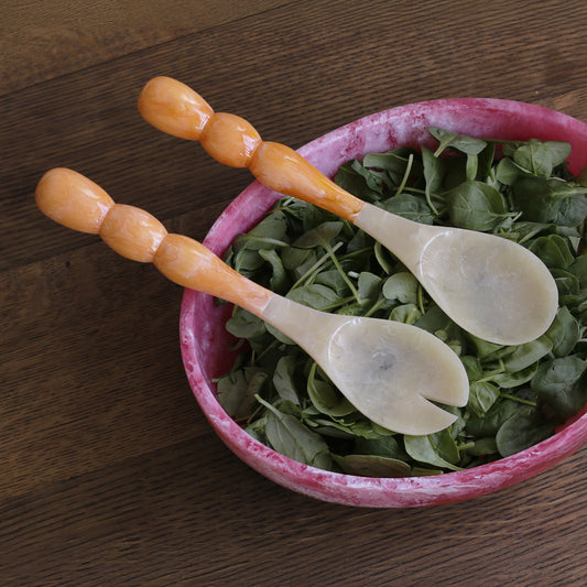 Resin Rio Bubble Salad Servers in Orange