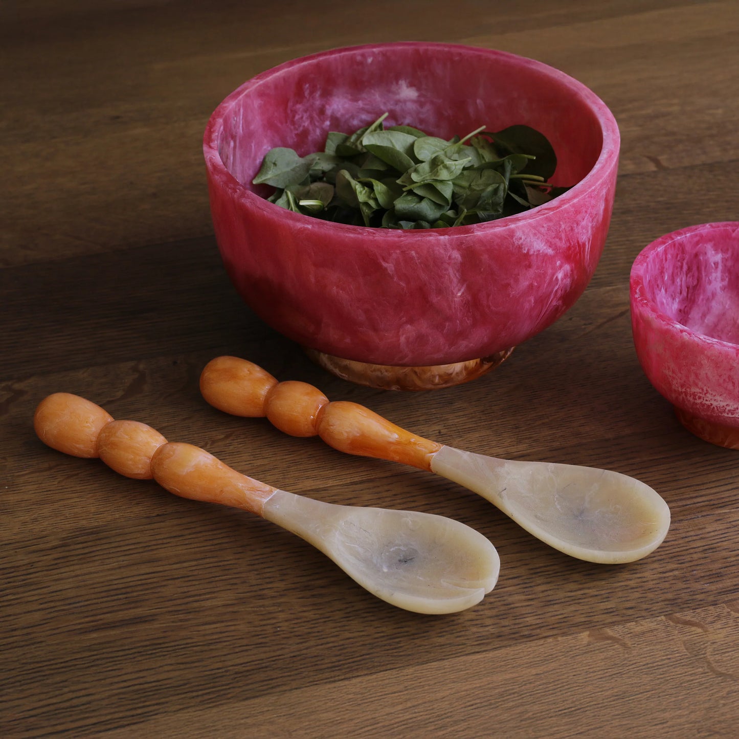 Resin Rio Bubble Salad Servers in Orange