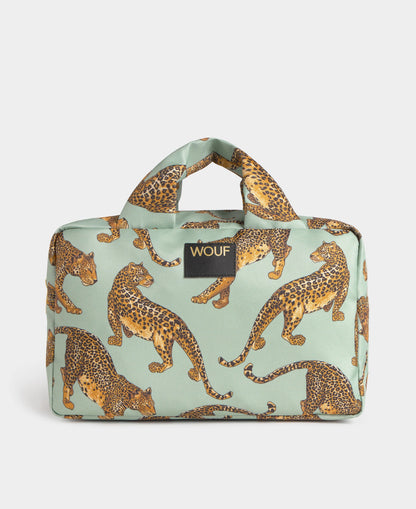 Emerald Leopard Large Toiletry Bag