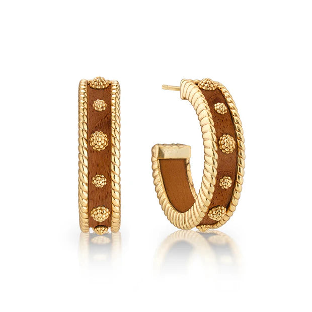 Berry Medium Hoop Earrings - Teak