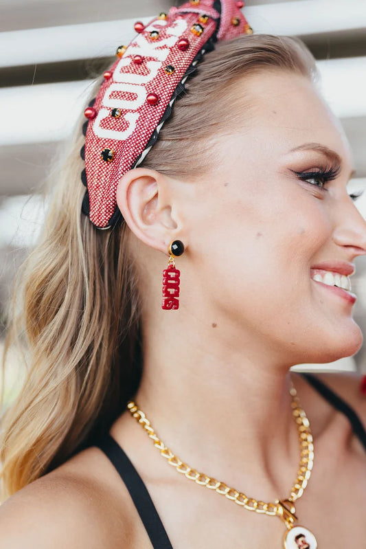 University of South Carolina Mini Garnet COCKS Earrings