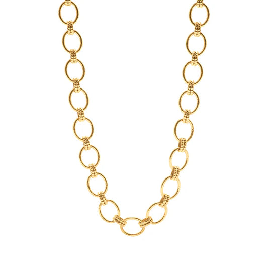 Cleopatra Grande Link Necklace, 16"+2'' - Gold