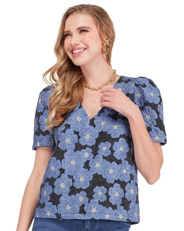 V-Neck Puff Sleeve Top