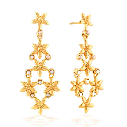 Jasmine Drop Earrings- Pearl White
