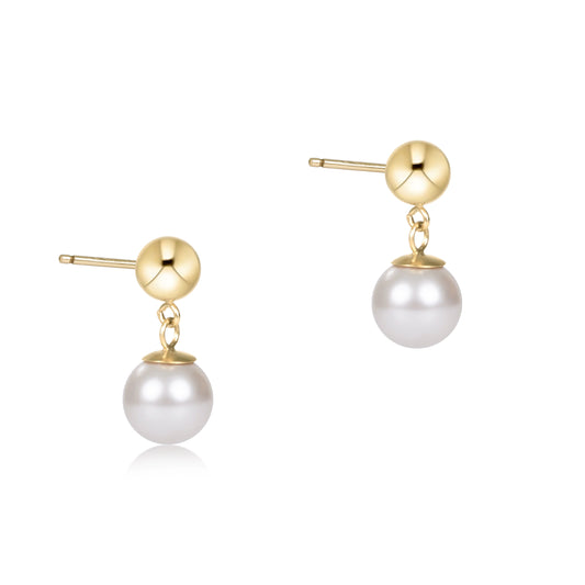 classic 8mm ball drop studs - pearl