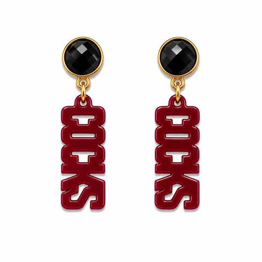 University of South Carolina Garnet COCKS Earrings