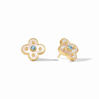 Colette Stud Chalcedony Blue
