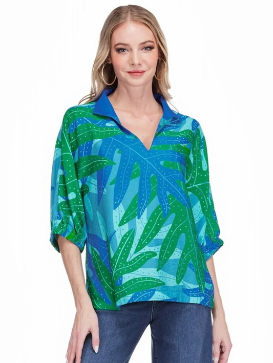 Collar Top in Fernfall