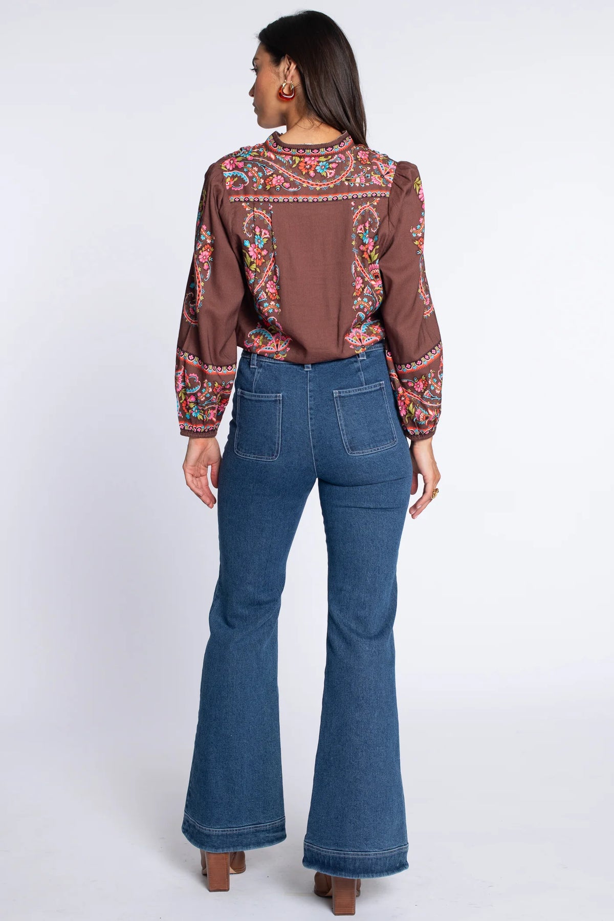 Emmett Top in Brown Scroll