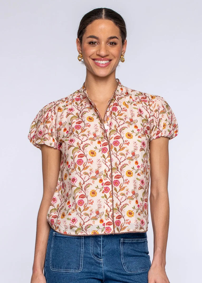 Short Sleeve Emily Top in Fairytale Floral