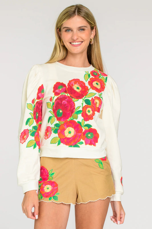 Jasmine Top in Poppy Patch