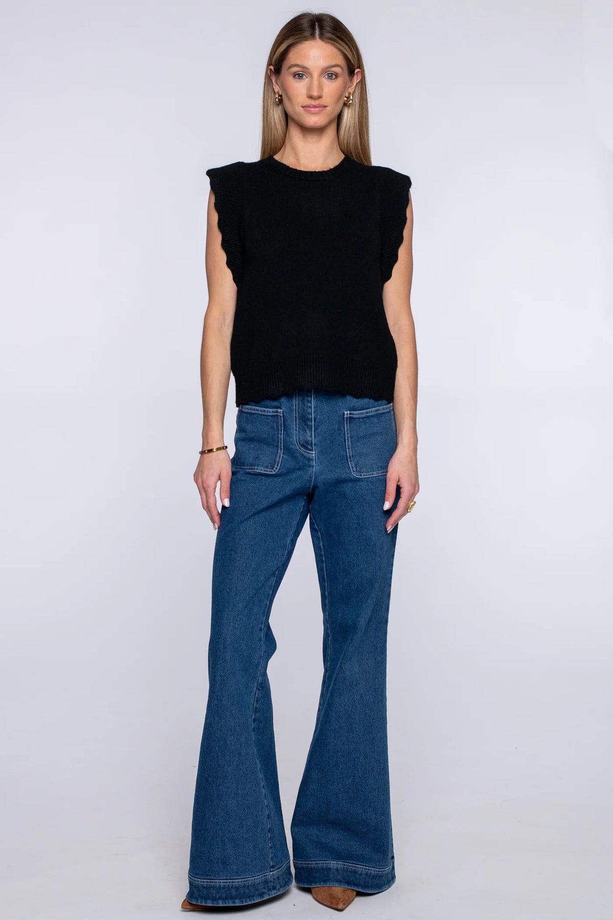 Heather Convertible Sweather in Black